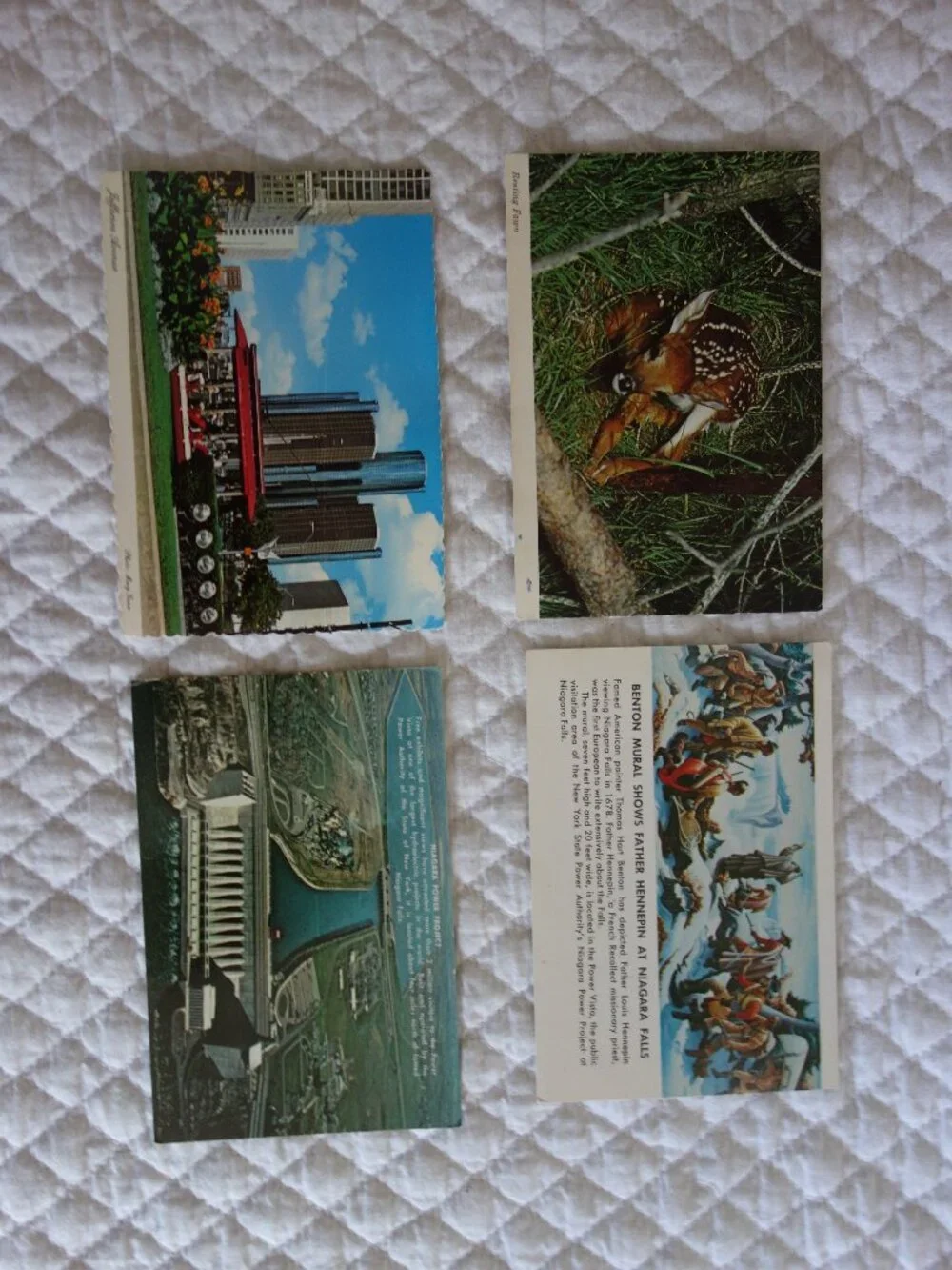 Lot of 8 Misc unused Vntg U.S.A. Postcards – Nigara Falls, Detroit, Corn Palace